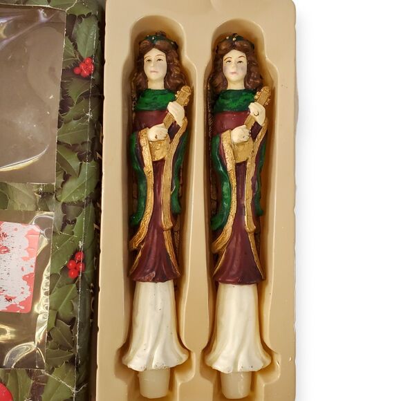 Lot of 2 VTG Angel Christmas Candle Sets Robert Alan Tapers & Musical Figurine - Picture 2 of 16